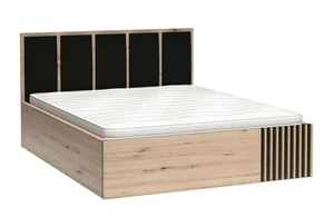 Postel Barbus 160x200 s úložným prostorem dub artisan/černá