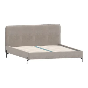 Postel Barker Ropez 90x200 cm, světle hnědá, čalouněná s roštem