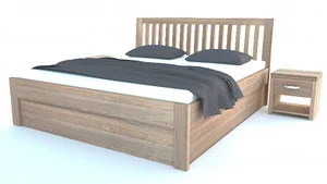 Postel BELNA z bukového masivu s úložným prostorem 180×210 cm