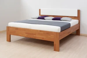 Postel BMB Denerys LIVE – imitace dřeva, 90×220 cm, dekor prémiově bílá, oblé rohy