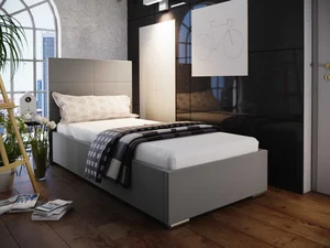 Postel DANGELO 4 90×200 cm – šedé čalounění