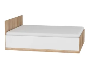 Postel GATTON 160x200 cm – dub sonoma / bílý lesk, s roštem, 5 let záruka