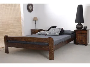 Postel HAMARD 160x200 cm – masiv borovice, moření ořech