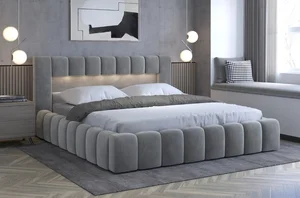 Postel HUA 08 s LED 180×200 cm – šedá