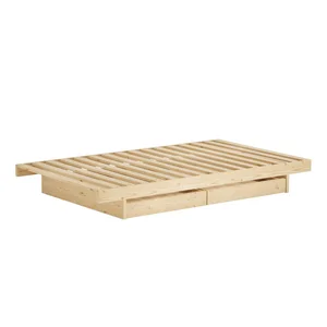 Postel Kanso 90x200 cm z borového dřeva s roštem a úložným prostorem – Karup Design