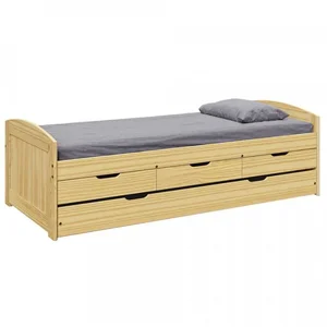 Postel MARINELLA NEW 90x200 s výsuvnou přistýlkou, přírodní