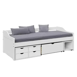Postel MAXI NEW 90x200 s úložným prostorem – bílá, masiv