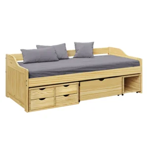 Postel MAXI NEW s úložným prostorem 90x200 cm, masiv borovice, přírodní