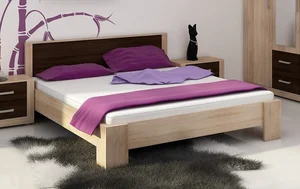 Postel MOLTENO 160x200 cm s roštem – dub sonoma / tmavý dub