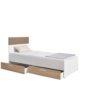 Postel NORICE 100x200 cm se zásuvkami, dub italský/bílá