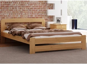 Postel OAKLEY 120x200 cm s roštem – masiv borovice, moření olše