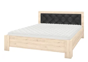 Postel RADICH 160x200 bez roštu a matrace – dub sanremo/černá