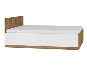 Postel s roštem GATTON 160x200 cm, dub burgundský / bílý lesk, 5 let záruka