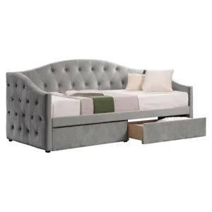 Postel s úložným prostorem 90x200 Velvet šedá – ZASKA