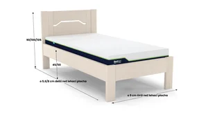 Postel SERPENT FLAT z masivu Buk – 90 cm šířka, Nugát, olejovaný povrch