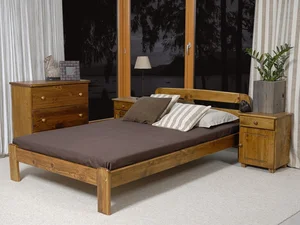 Postel STETSON 120x200 cm s roštem – masiv borovice, moření dub