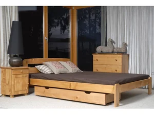 Postel STETSON 120x200 cm s roštem – masiv borovice, moření olše