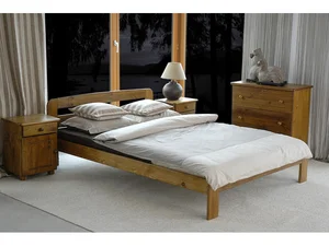 Postel STETSON 140×200 cm s roštem, masiv borovice/dub