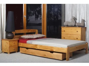Postel STETSON 140x200 cm s roštem – masiv borovice, moření olše