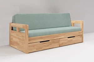 Postel Tandem Harmony s područkami – Průběžný buk, 80/160×200 cm, moření 93–Káva