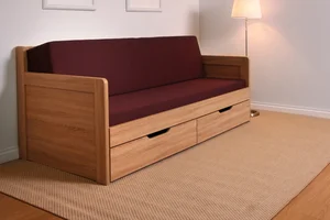 Postel Tandem Klasik s područkami, Průběžný buk, 90/180x220 cm