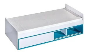 Postel TRAFICO 90x200 bílo-tyrkysová