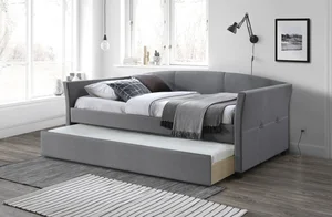 Postel WERETA 90×200 cm se výsovnou přistýlkou, šedá