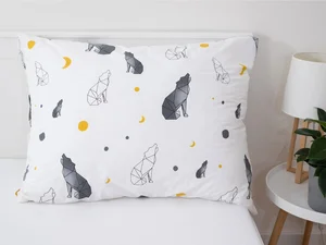 Povlak na polštář Mako jersey Vlci 70x90 cm