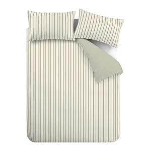 Povlečení na dvoulůžko 200×200 cm Hampton Stripe Bianca – zeleno-krémové