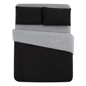 Povlečení na dvoulůžko 200x220 cm s prostěradlem – černo-šedé, Mila Home