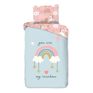 Povlečení Suus Good Morning 140x200 cm – modrá a růžová bavlna