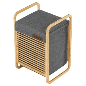Prádelní koš DT3023 GREY – bambus/šedý
