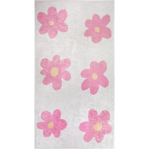 Pratelný dětský koberec Vitaus Cute Flowers Pink 80×150 cm