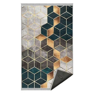 Pratelný koberec bílo-petrolejový 160×230 cm – Mila Home