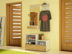 Předsíň XIVA craft bílá a zlatá – 5 let záruky