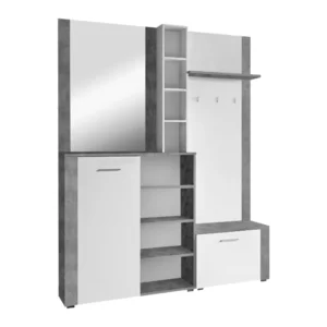 Předsíňová sestava FANDU – bílá/beton