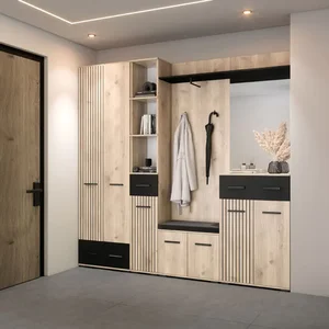 Předsíňová sestava Zemura – světlý dub/černá