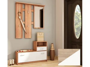 Předsíňová stěna ARARIA, dub sonoma/bílá – 5 let záruka