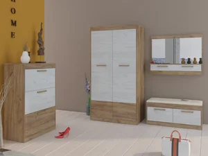 Předsíňová stěna Gatton 2 – craft zlatý / craft bílý