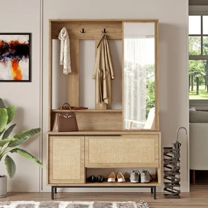 Předsíňový stojan VELVON – ořech/dub