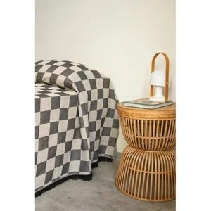 Přehoz na dvoulůžko Black Checkerboard 240x240 cm