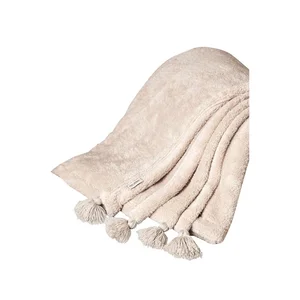 Přehoz Puffy z mikroplyše 160×200 cm – světle hnědý (Mijolnir)