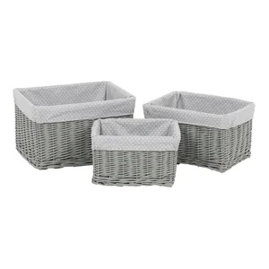 Proutěný koš – sada 3 ks PRN2015 šedá