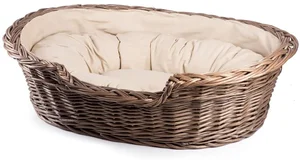 Proutěný pelíšek pro pejsky a kočky Cherry II béžový 65 cm