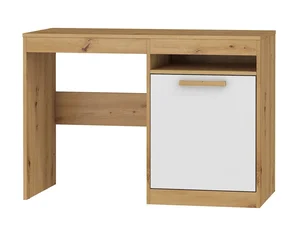 Psací stůl GATTON s dvířky, dub artisan/bílý lesk