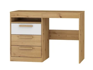 Psací stůl GATTON se šuplíky – dub artisan/bílý lesk, 5 let záruka