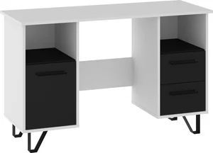Psací stůl PRUDHOE bílo-černý lesk 120 cm