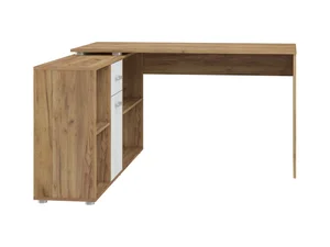 Psací stůl ROTHING levý – craft zlatý / craft bílý