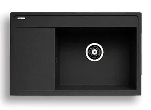 Pyragranitový dřez CAMEA 79×50 cm, černý, pravý