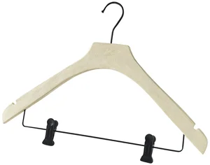 Ramínko Compactor Cancale Lotus s klipsy na kalhoty, přírodní dřevo, 43 cm
